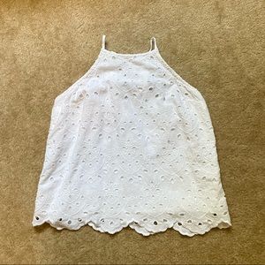 Sleeveless Eyelet Top
